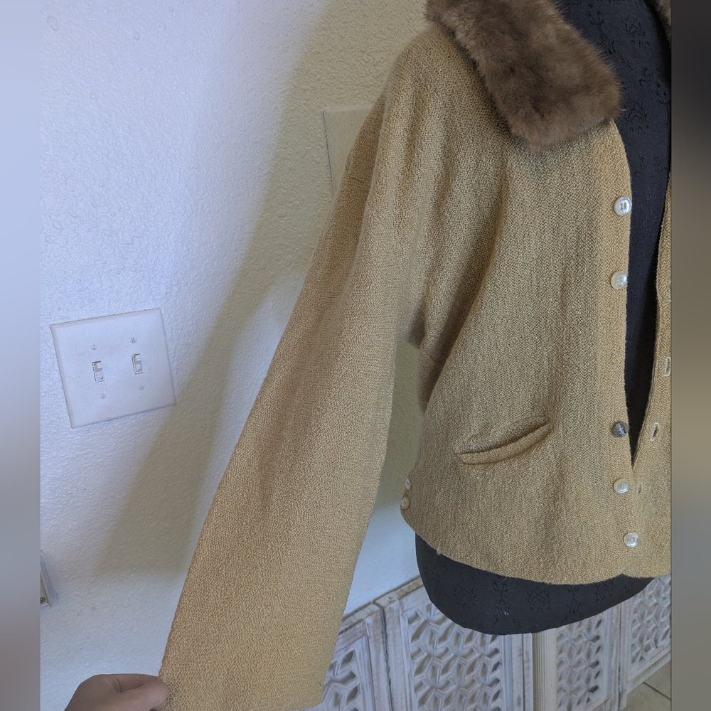 1940s/50s Mohpac Campus Fur Collar Cardigan - Picture 13 of 13